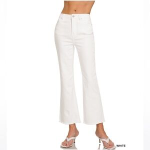 144 💕 Zenana Women's White Flared Jeans